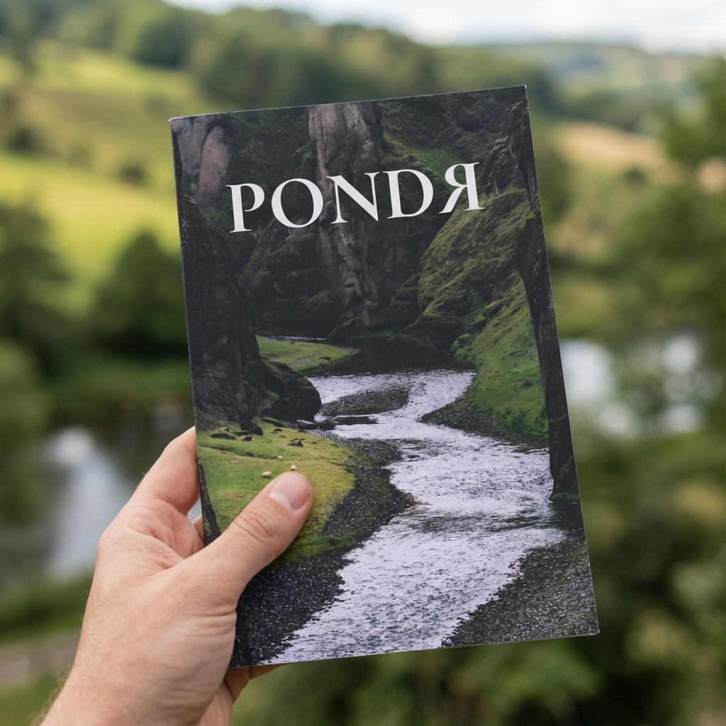 Hand holding a Pondr magazine
